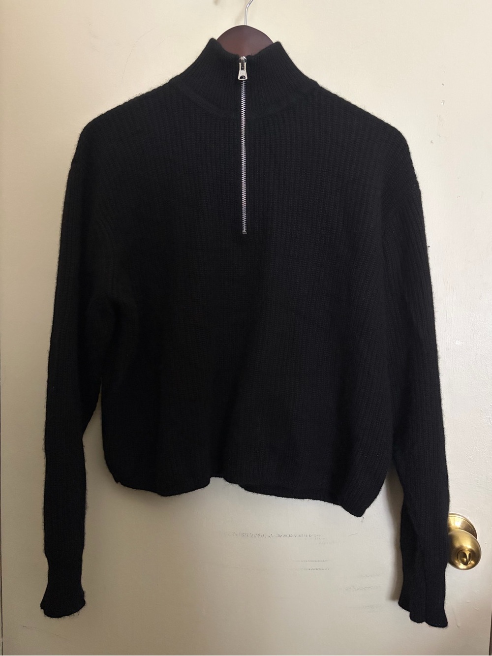 JENNI KAYNE Cashmere Half-Zip in BLACK